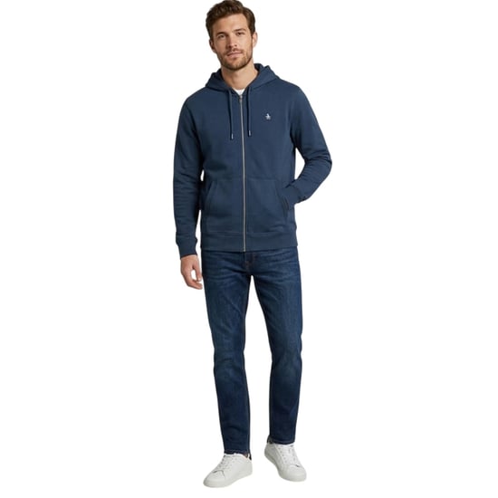 Original Penguin - Hoodie mit durchgehendem Reißverschluss für Herren, Baumwolle, Langärmlig (warmes Blau) - Image 4