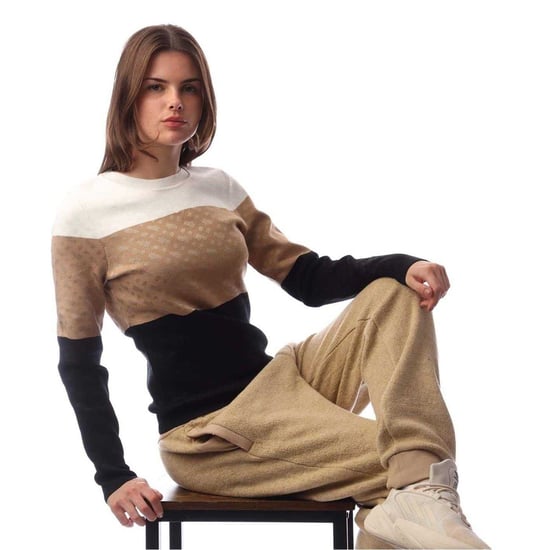 Boss - "Fireria" Sweatshirt für Damen, Rundhalsausschnitt (Cremefarbe/Hellbraun/Schwarz) - Image 1