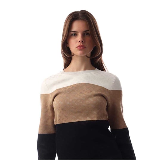 Boss - "Fireria" Sweatshirt für Damen, Rundhalsausschnitt (Cremefarbe/Hellbraun/Schwarz) - Image 4