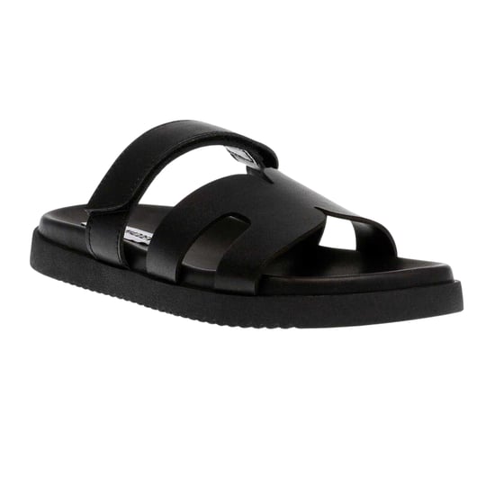 Steve Madden - "Missile-E" Pantoffeln für Kinder, Leder, flach geformter Absatz (Schwarz) - Image 3