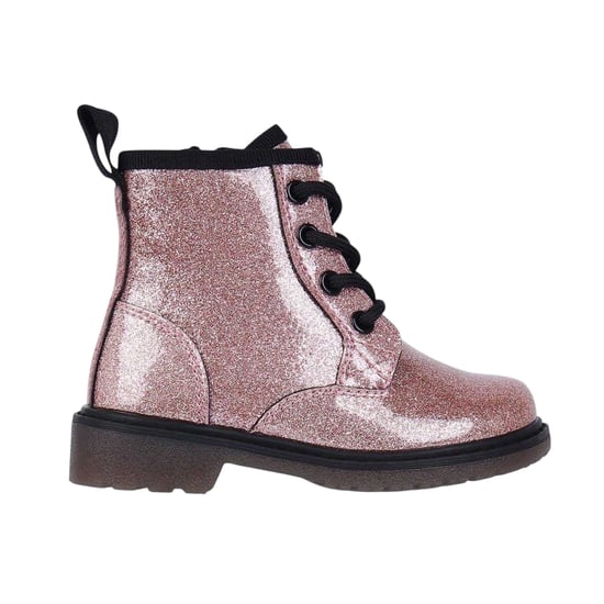 Miso - "Brandi" Glitzer Stiefeletten für Mädchen, Seitlicher Reißverschluss, Blockabsatz (Pink) - Image 1