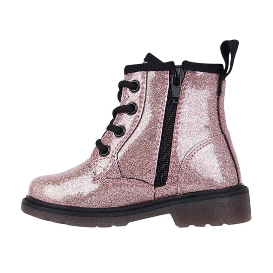 Miso - "Brandi" Glitzer Stiefeletten für Mädchen, Seitlicher Reißverschluss, Blockabsatz (Pink) - Image 3