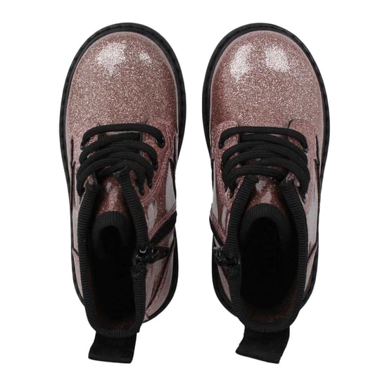 Miso - "Brandi" Glitzer Stiefeletten für Mädchen, Seitlicher Reißverschluss, Blockabsatz (Pink) - Image 4