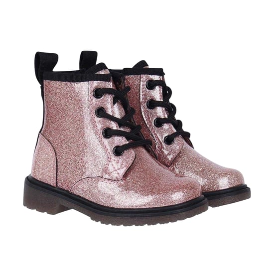 Miso - "Brandi" Glitzer Stiefeletten für Mädchen, Seitlicher Reißverschluss, Blockabsatz (Pink) - Image 5