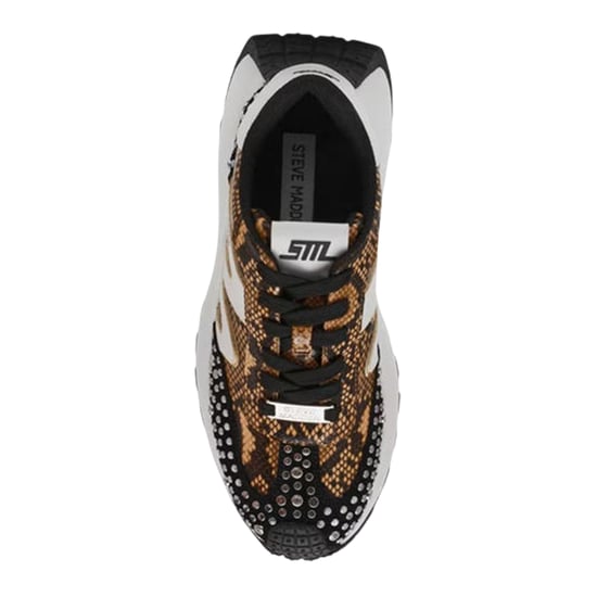 Steve Madden - Schlangenmuster Sneaker für Damen, Plattform-Absatz (Weiß/Schwarz/Braun) - Image 3