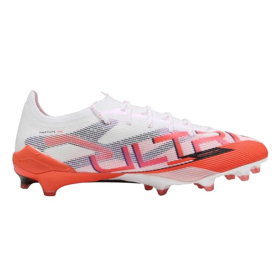 Puma Herren Ultra 5 Ultimate Rasen-Fußballschuhe (Weiß/Rot) - Image 1