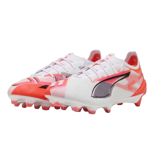 Puma Herren Ultra 5 Ultimate Rasen-Fußballschuhe (Weiß/Rot) - Image 4