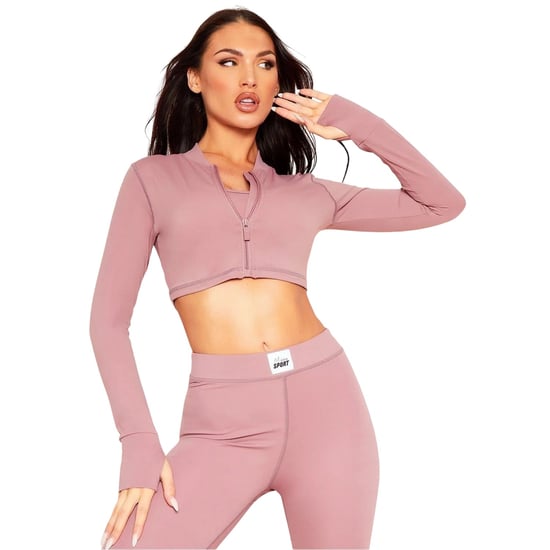 Missy Empire - Jacke für Damen, kurz geschnitten, Fitnessstudio, Anliegend, Langärmlig (Rosa) - Image 1