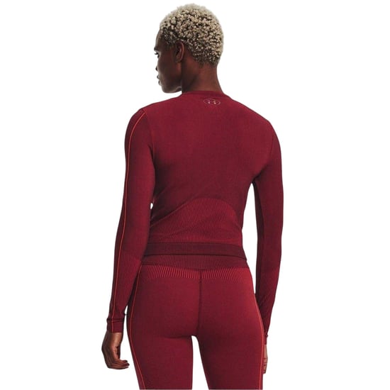Under Armour - Oberteil für Damen, Nahtlos, UA Rush, Langärmlig (Rot) - Image 3