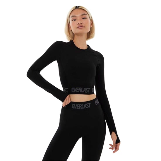 Everlast - Kurzes Top für Damen, Nahtlos, Langärmlig (Samtschwarz) - Image 1