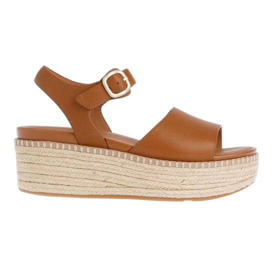FitFlop - "Eloise Espadrille" Sandalen mit Keilabsatz für Damen, Leder (Hellbraun) - Image 1