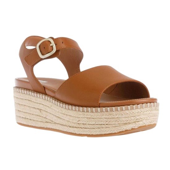 FitFlop - "Eloise Espadrille" Sandalen mit Keilabsatz für Damen, Leder (Hellbraun) - Image 4