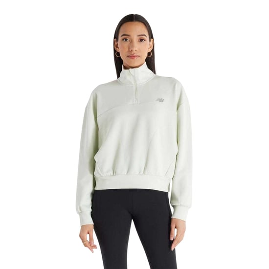 New Balance - Sweatshirt für Damen, mit kurzem Reißverschluss, Jerseyware, Übergroß (Minzgrün) - Image 1