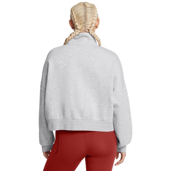 Under Armour - "Icon" Fleece-Oberteil für Damen, mit halbem Reißverschluss, Übergroß (Grau) - Image 4