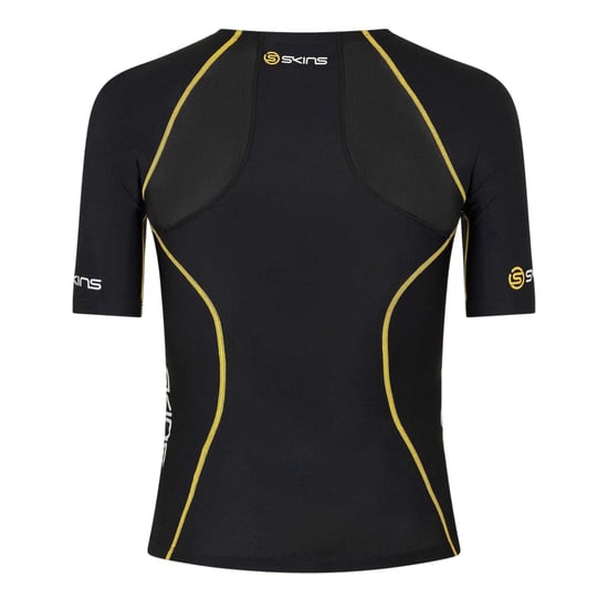 Skins - "A200" Base Layer Oberteil für Herren, kurzärmlig (Schwarz/Gelb) - Image 2