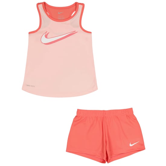 Nike - Set Oberteil & Shorts für Mädchen, Netzmaterial, Ärmellos (Koralle) - Image 1