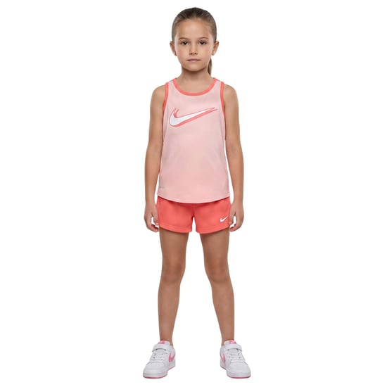 Nike - Set Oberteil & Shorts für Mädchen, Netzmaterial, Ärmellos (Koralle) - Image 5
