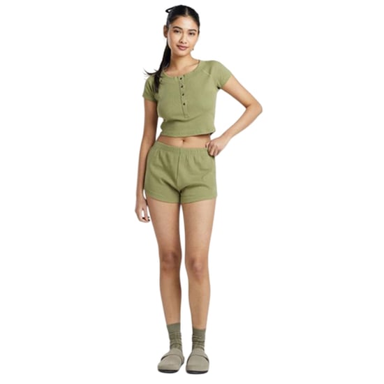 Brave Soul - Loungewear Set für Damen, Rippenstrick (Khakigrün) - Image 1
