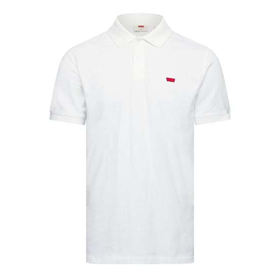 Herren Levis Slim Housemark Poloshirt Helles Weiß - Image 1