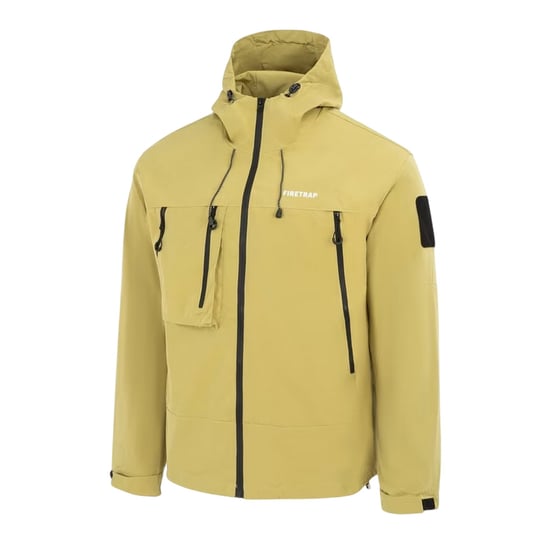 Firetrap - Windjacke für Herren, mit Kapuze, winddicht (Gelb) - Image 3