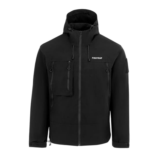 Firetrap - Windjacke für Herren, mit Kapuze, winddicht (Schwarz) - Image 1