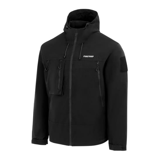 Firetrap - Windjacke für Herren, mit Kapuze, winddicht (Schwarz) - Image 3