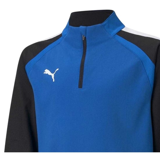 Puma - "TeamLIGA" Fleece-Oberteil für Kinder, mit kurzem Reißverschluss (Blau) - Image 3
