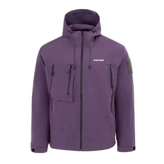 Firetrap - Windjacke für Herren, mit Kapuze, winddicht (Violett) - Image 1