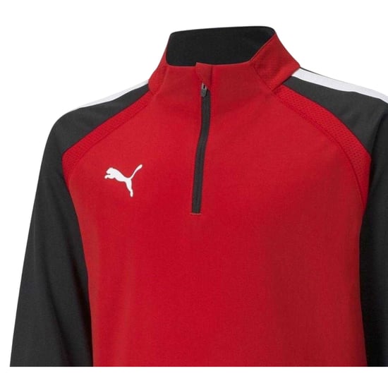 Puma - "TeamLIGA" Fleece-Oberteil für Kinder, mit kurzem Reißverschluss (Rot) - Image 3