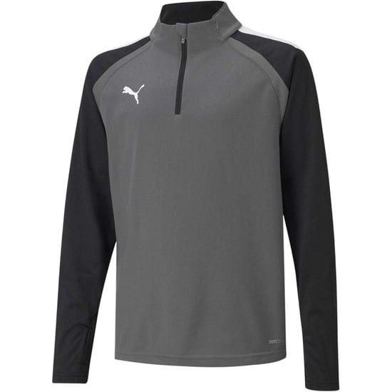 Puma - "TeamLIGA" Fleece-Oberteil für Kinder, mit kurzem Reißverschluss (Grau) - Image 1