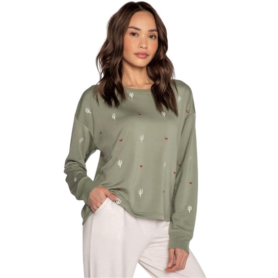 PJ Salvage - "Salvage" Hemd für Damen, Sweatshirt-Stoff (Oliv) - Image 1