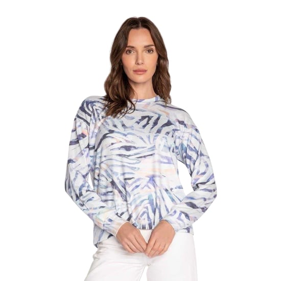 PJ Salvage - Schlafanzug-Oberteil für Damen, Jersey, Langärmlig (Blau Grau) - Image 2