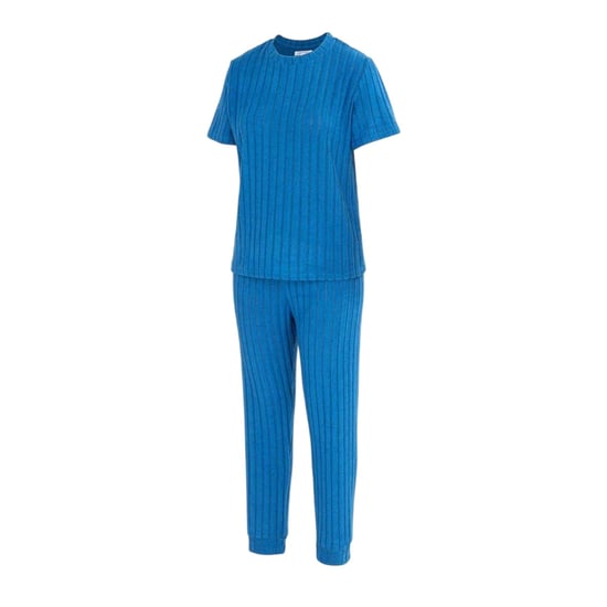 Miso - Schlafanzug für Damen, Baumwollmischung, kurzärmlig (Blau) - Image 1