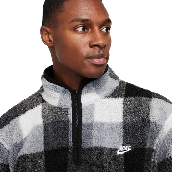 Nike - "Winterized" Fleece-Oberteil für Herren, Stehkragen (Schwarz/Weiß) - Image 3