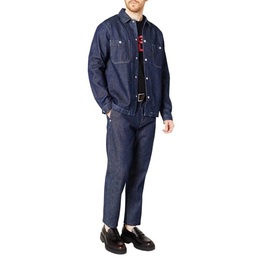Hugo Boss - "X Replay" Hemdjacke für Herren, Denim, Übergroß (Dunkle Waschung) - Image 4