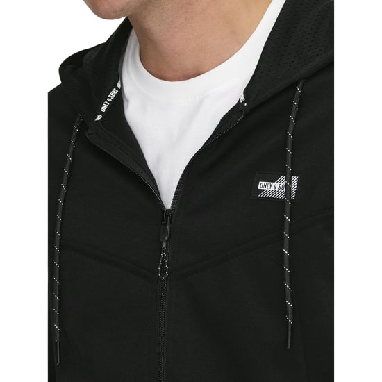 Only - Sweatjacke für Herren, mit Kapuze, Regulär (Schwarz) - Image 3