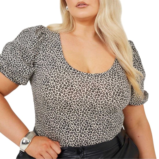 Brave Soul - Bodysuit für Damen, Plus, Puffärmel (Schwarz/Weiß) - Image 4