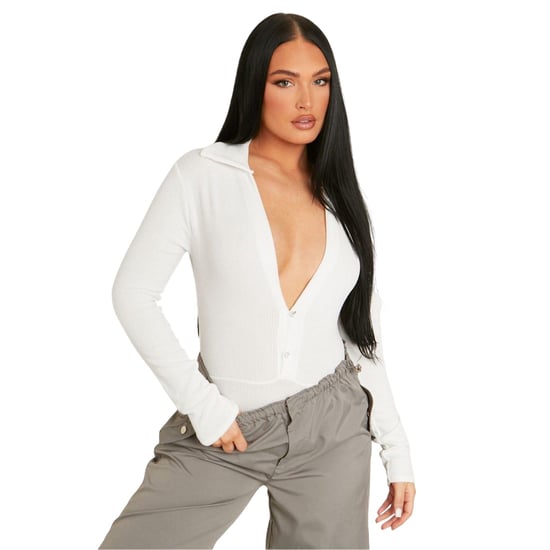 Missy Empire - Bodysuit für Damen, Anliegend, Langärmlig (Cremefarbe) - Image 1