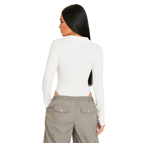 Missy Empire - Bodysuit für Damen, Anliegend, Langärmlig (Cremefarbe) - Image 2