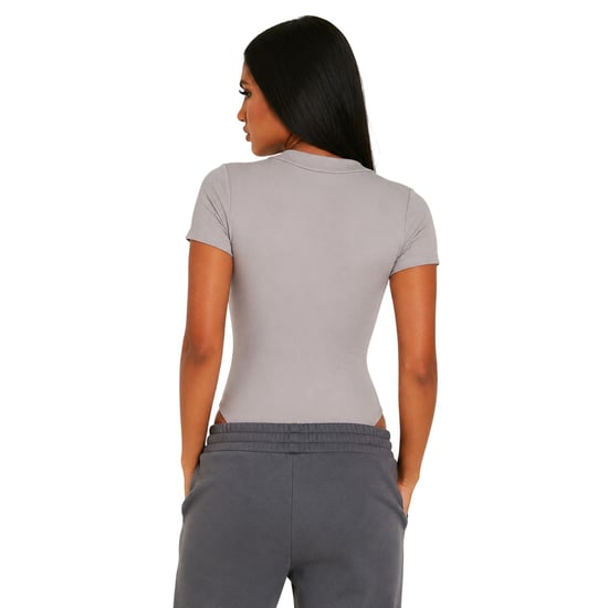 Missy Empire - Bodysuit für Damen, Strukturiert, kurzärmlig (Grau) - Image 2