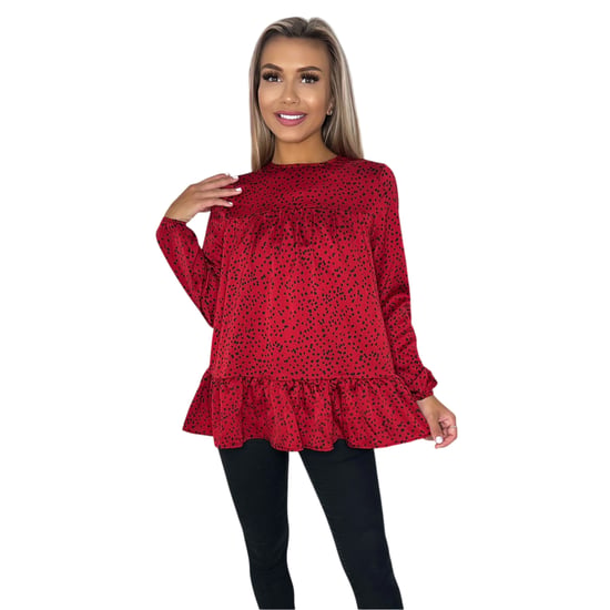 AX Paris - Kittel-Oberteil für Damen, Langärmlig (Rot) - Image 2