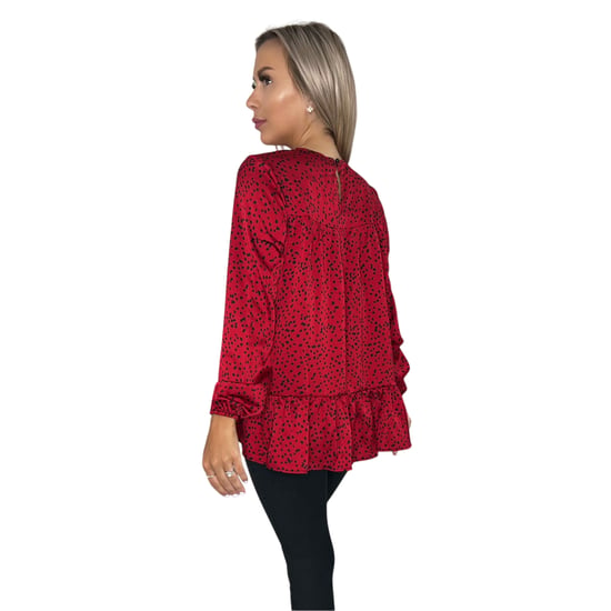 AX Paris - Kittel-Oberteil für Damen, Langärmlig (Rot) - Image 3