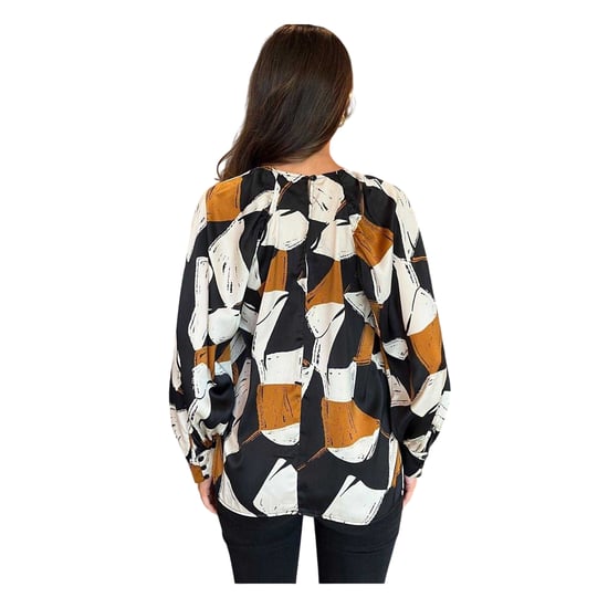 AX Paris - Bluse für Damen, Polyester (Schwarz/Weiß/Braun) - Image 3