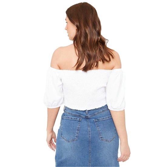 Be You - Kurzes Top für Damen, Schulterfrei, Regulär, Puffärmel (Weiß) - Image 3