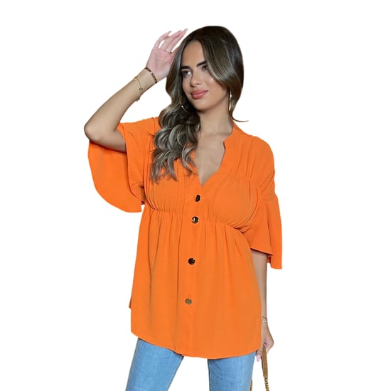 AX Paris - Kittel-Oberteil für Damen, V-Ausschnitt (Orange) - Image 3