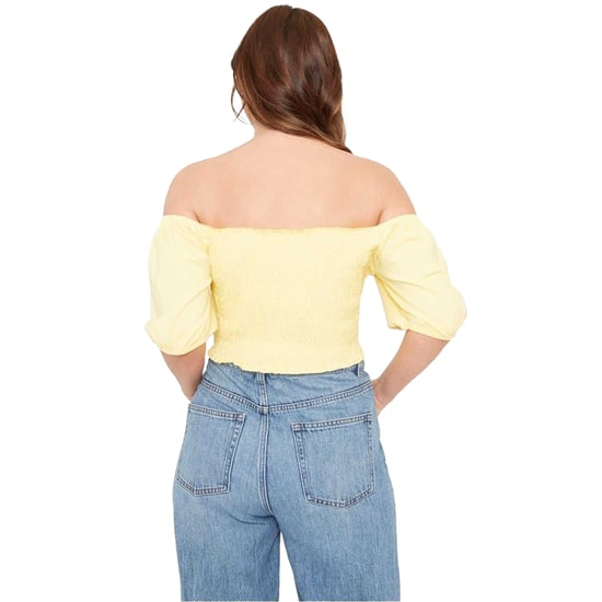 Be You - Kurzes Top für Damen, Schulterfrei, Regulär, Puffärmel (Zitrone) - Image 3