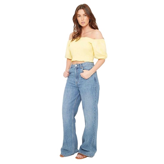 Be You - Kurzes Top für Damen, Schulterfrei, Regulär, Puffärmel (Zitrone) - Image 5