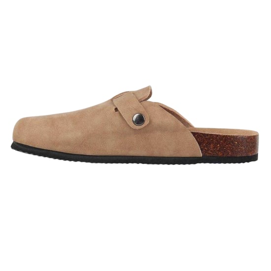Miso - Mules für Damen, Wildlederimitat, flach geformter Absatz (Sand) - Image 2