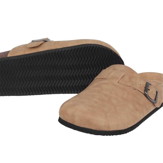 Miso - Mules für Damen, Wildlederimitat, flach geformter Absatz (Sand) - Image 4