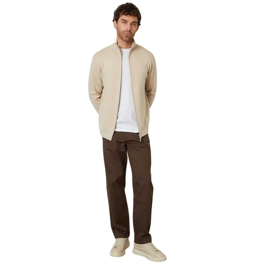 Threadbare - "Wynnstay" Strickjacke für Herren, Durchgehender Reißverschluss, Jerseyware (Hafermilch) - Image 1